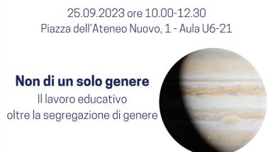 Locandina seminario Non di un solo genere. Il lavoro educativo oltre la segregazione di genere