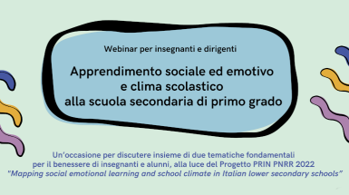 Apprendimento sociale ed emotivo e clima scolastico alla scuola secondaria di primo grado