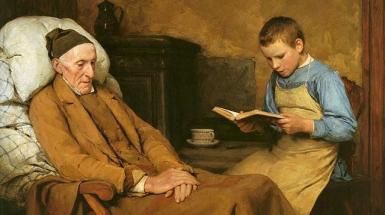 Albert Anker "La devozione al nonno"