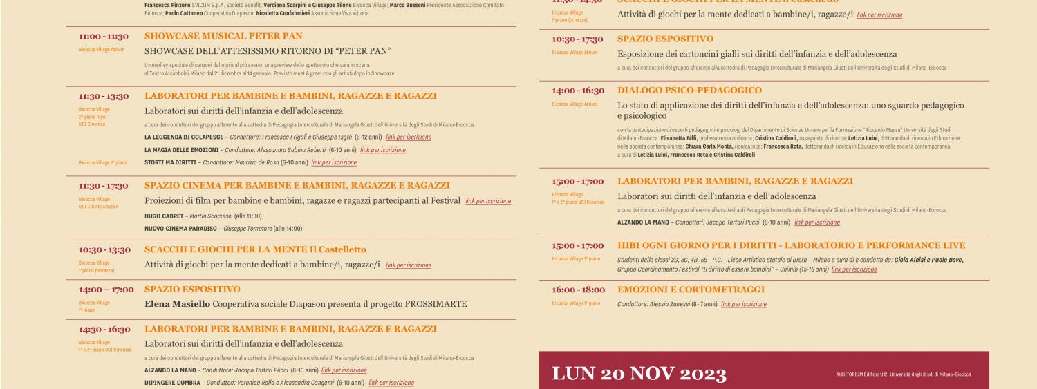 locandina Festival 2023 - "Il diritto di essere bambini"