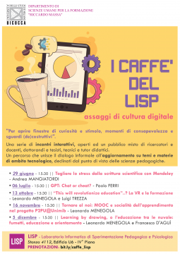 I caffè del LISP - Calendario di incontri per parlare di cultura digitale