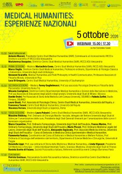 Webinar Medical Humanities: Esperienze Nazionali