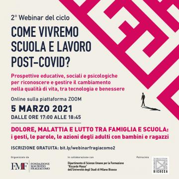 immagine webinar "Dolore, malattia e lutto"